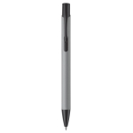 Stylo en aluminium avec revêtement en caoutchouc de plusieurs couleurs couleur noir/gris