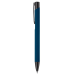 Stylo en aluminium avec revêtement en caoutchouc de plusieurs couleurs couleur bleu ultramarine troisième vue