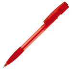 Stylo en plastique fabriqué en Allemagne à encre bleue rechargeable couleur rouge transparent