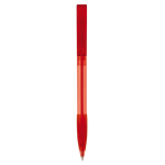 Stylo en plastique fabriqué en Allemagne à encre bleue rechargeable couleur rouge transparent deuxième vue