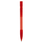 Stylo en plastique fabriqué en Allemagne à encre bleue rechargeable couleur rouge transparent quatrière vue
