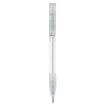 Stylo en plastique fabriqué en Allemagne à encre bleue rechargeable couleur blanc transparent deuxième vue