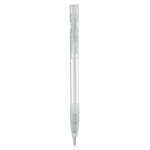 Stylo en plastique fabriqué en Allemagne à encre bleue rechargeable couleur blanc transparent quatrière vue