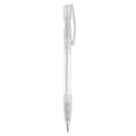 Stylo en plastique fabriqué en Allemagne à encre bleue rechargeable couleur blanc transparent cinquième vue