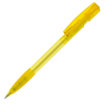 Stylo en plastique fabriqué en Allemagne à encre bleue rechargeable couleur jaune transparent