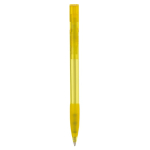 Stylo en plastique fabriqué en Allemagne à encre bleue rechargeable couleur jaune transparent quatrière vue