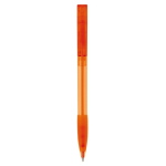 Stylo en plastique fabriqué en Allemagne à encre bleue rechargeable couleur orange transparent deuxième vue
