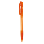Stylo en plastique fabriqué en Allemagne à encre bleue rechargeable couleur orange transparent troisième vue