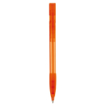 Stylo en plastique fabriqué en Allemagne à encre bleue rechargeable couleur orange transparent quatrière vue