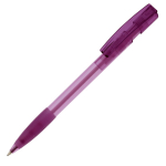 Stylo en plastique fabriqué en Allemagne à encre bleue rechargeable couleur violet transparent