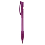Stylo en plastique fabriqué en Allemagne à encre bleue rechargeable couleur violet transparent troisième vue
