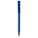 Stylo transparent en plastique avec toucher doux fabriqué en UE couleur bleu