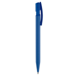 Stylo transparent en plastique avec toucher doux fabriqué en UE couleur bleu cinquième vue