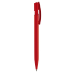 Stylo transparent en plastique avec toucher doux fabriqué en UE couleur rouge cinquième vue