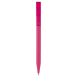 Stylo transparent en plastique avec toucher doux fabriqué en UE couleur rose deuxième vue