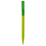 Stylo transparent en plastique avec toucher doux fabriqué en UE couleur vert lime deuxième vue