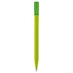 Stylo transparent en plastique avec toucher doux fabriqué en UE couleur vert lime quatrière vue
