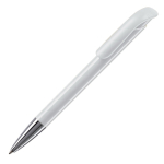 Stylo à bille en plastique mate fabriqué dans l’UE, encre bleue couleur blanc