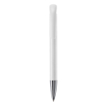 Stylo à bille en plastique mate fabriqué dans l’UE, encre bleue couleur blanc deuxième vue