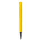 Stylo à bille en plastique mate fabriqué dans l’UE, encre bleue couleur jaune deuxième vue