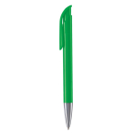 Stylo à bille en plastique mate fabriqué dans l’UE, encre bleue couleur vert troisième vue