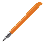 Stylo à bille en plastique mate fabriqué dans l’UE, encre bleue couleur orange