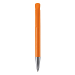 Stylo à bille en plastique mate fabriqué dans l’UE, encre bleue couleur orange deuxième vue