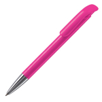 Stylo à bille en plastique mate fabriqué dans l’UE, encre bleue couleur rose