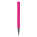 Stylo à bille en plastique mate fabriqué dans l’UE, encre bleue couleur rose deuxième vue