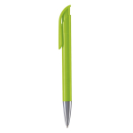 Stylo à bille en plastique mate fabriqué dans l’UE, encre bleue couleur vert lime deuxième vue