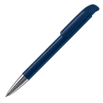 Stylo à bille en plastique mate fabriqué dans l’UE, encre bleue couleur bleu foncé
