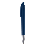 Stylo à bille en plastique mate fabriqué dans l’UE, encre bleue couleur bleu foncé troisième vue