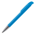 Stylo à bille en plastique mate fabriqué dans l’UE, encre bleue couleur bleu ciel