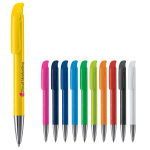 Stylo à bille en plastique mate fabriqué dans l’UE, encre bleue