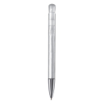 Stylo transparent en plastique avec pointe métallique, UE, encre bleue couleur blanc transparent quatrière vue