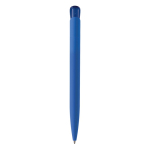Stylo à bouton-poussoir en plastique avec toucher douce fabriqué en UE couleur bleu quatrière vue
