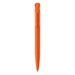 Stylo à bouton-poussoir en plastique avec toucher douce fabriqué en UE couleur orange deuxième vue