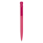 Stylo à bouton-poussoir en plastique avec toucher douce fabriqué en UE couleur rose deuxième vue