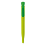 Stylo à bouton-poussoir en plastique avec toucher douce fabriqué en UE couleur vert lime deuxième vue