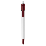 Stylo blanc avec détails sur la pointe et le clip fabriqué en UE couleur bordeaux