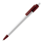 Stylo blanc avec détails sur la pointe et le clip fabriqué en UE couleur bordeaux deuxième vue