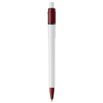 Stylo blanc avec détails sur la pointe et le clip fabriqué en UE couleur bordeaux quatrière vue