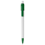 Stylo blanc avec détails sur la pointe et le clip fabriqué en UE couleur vert