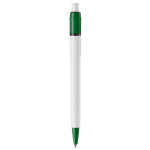 Stylo blanc avec détails sur la pointe et le clip fabriqué en UE couleur vert quatrière vue