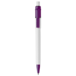 Stylo blanc avec détails sur la pointe et le clip fabriqué en UE couleur violet