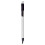 Stylo blanc avec détails sur la pointe et le clip fabriqué en UE couleur blanc/noir