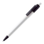 Stylo blanc avec détails sur la pointe et le clip fabriqué en UE couleur blanc/noir deuxième vue
