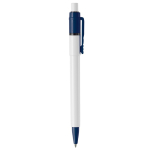 Stylo blanc avec détails sur la pointe et le clip fabriqué en UE couleur bleu foncé cinquième vue