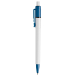 Stylo blanc avec détails sur la pointe et le clip fabriqué en UE couleur bleu ciel troisième vue