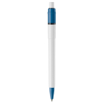 Stylo blanc avec détails sur la pointe et le clip fabriqué en UE couleur bleu ciel quatrière vue